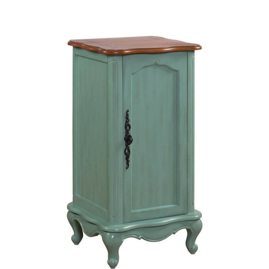 Linen Cabinets * | Home Decorators Collection Provence 18 In. W X 16 In. D X 34 In. H Floor Cabinet In Vintage Turquoise