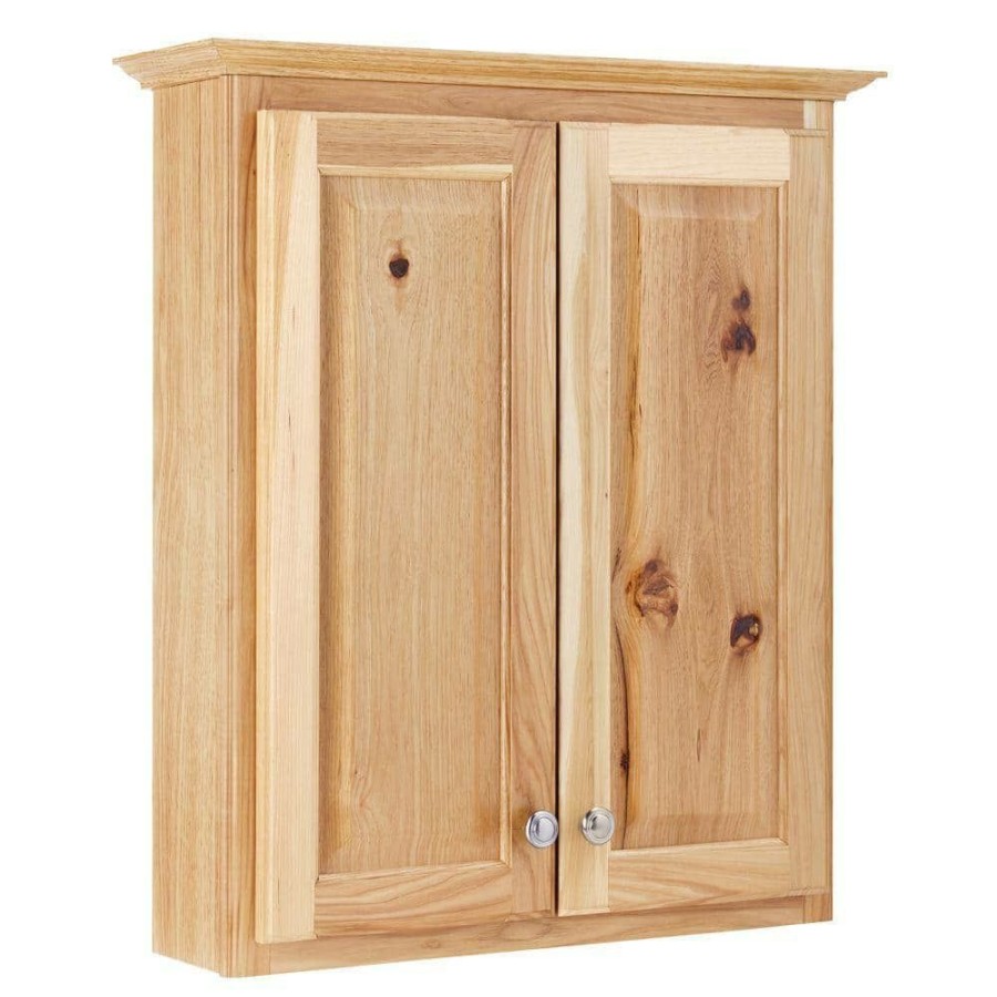 Bathroom Wall Cabinets * | Glacier Bay Hampton 25-1/2 In. W X 29 In. H X 7-1/2 In. D Maple Bathroom Storage Wall Cabinet In Natural Hickory