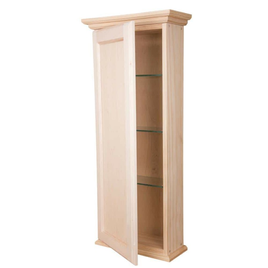 Bathroom Wall Cabinets * | Wg Wood Products Leesburg 4.25 X 15.5 X 31.5 Unfinished Bathroom Storage Wall Cabinet