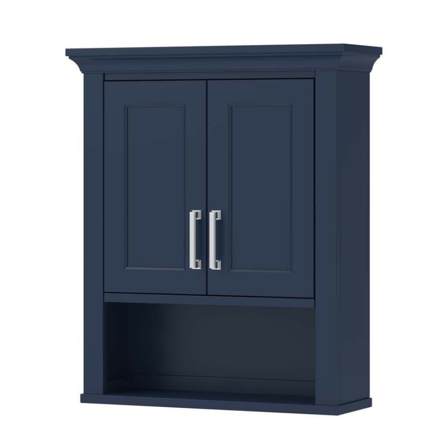 Bathroom Wall Cabinets * | Foremost Lawson 24 In. W X 8 In. D X 28 In. H Bathroom Storage Wall Cabinet In Agean Blue