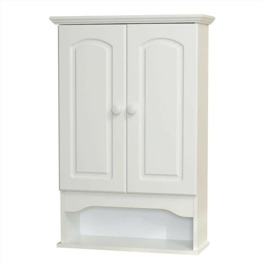 Bathroom Wall Cabinets * | Zenna Home 20.8 In. W X 30.5 In. H Bathroom Storage Wall Cabinet In White