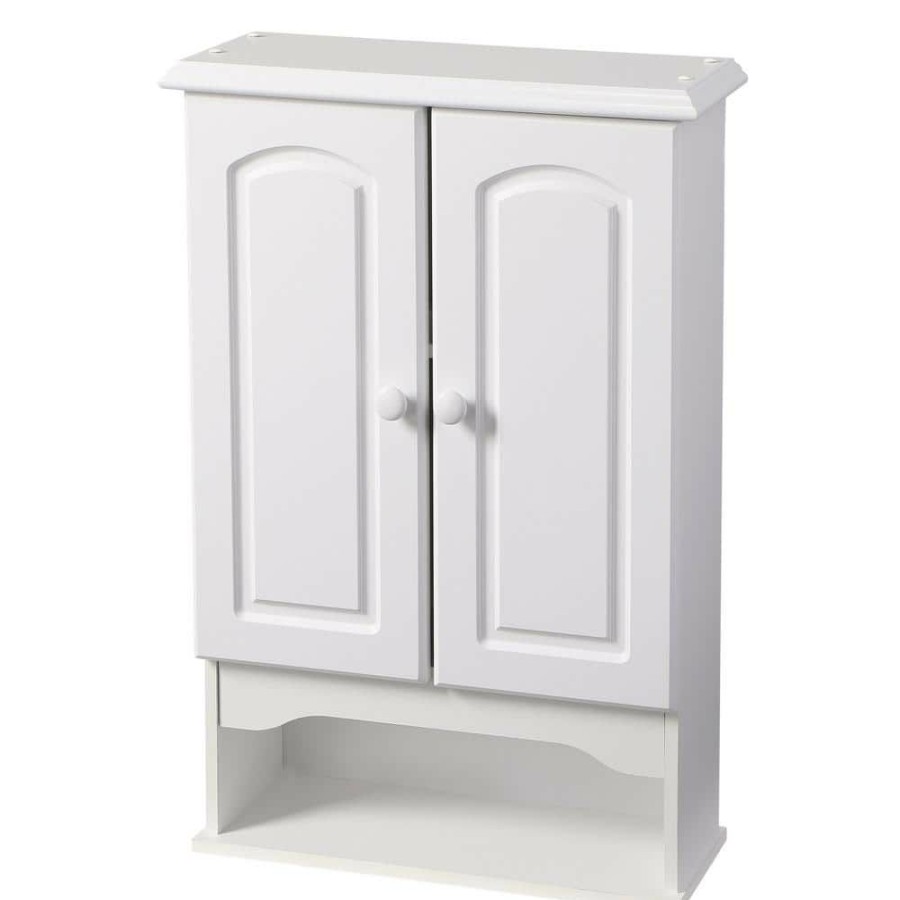 Bathroom Wall Cabinets * | Zenna Home 20.8 In. W X 30.5 In. H Bathroom Storage Wall Cabinet In White