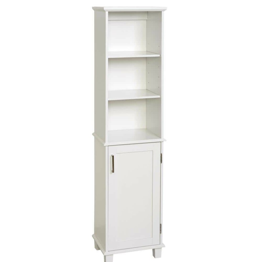 Linen Cabinets * | Glacier Bay Shaker Style 16 In. W X 12 In. D X 62.25 In. H Linen Cabinet In White