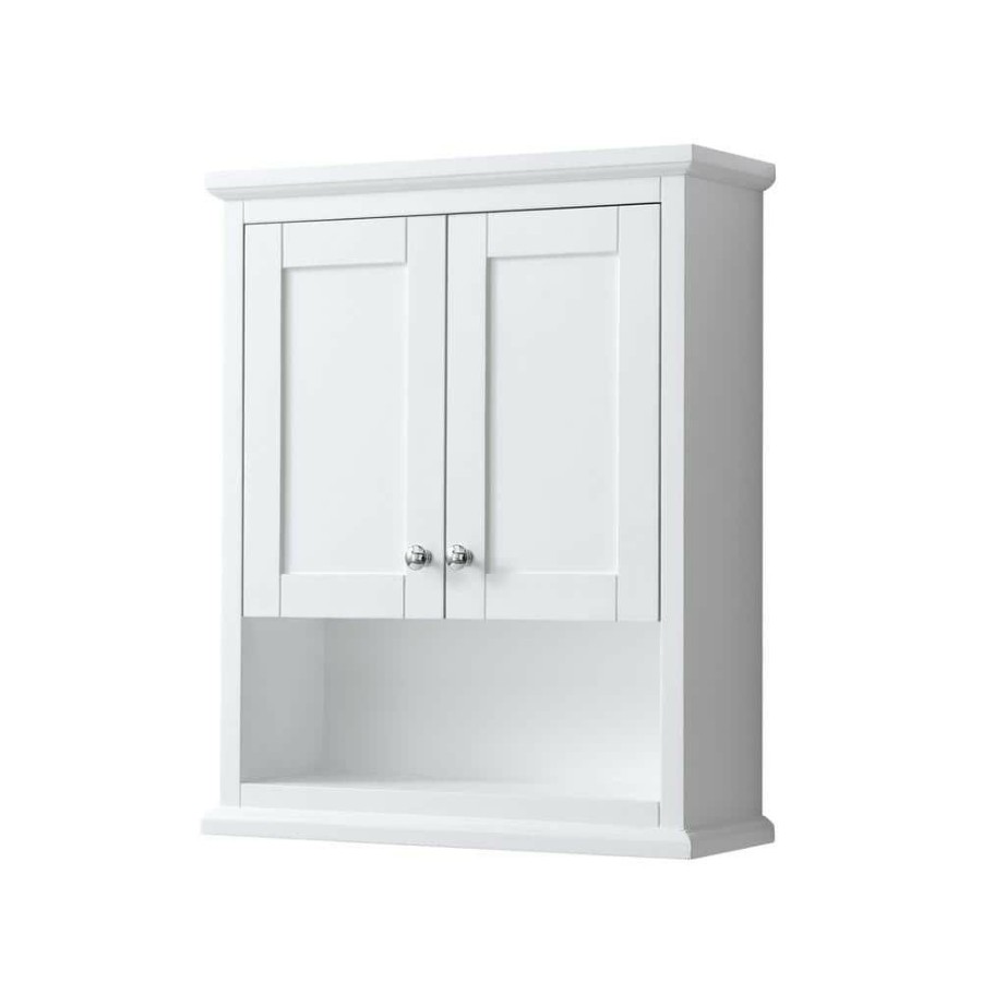 Bathroom Wall Cabinets * | Wyndham Collection Avery 25 In. W Bathroom Storage Wall Cabinet In White