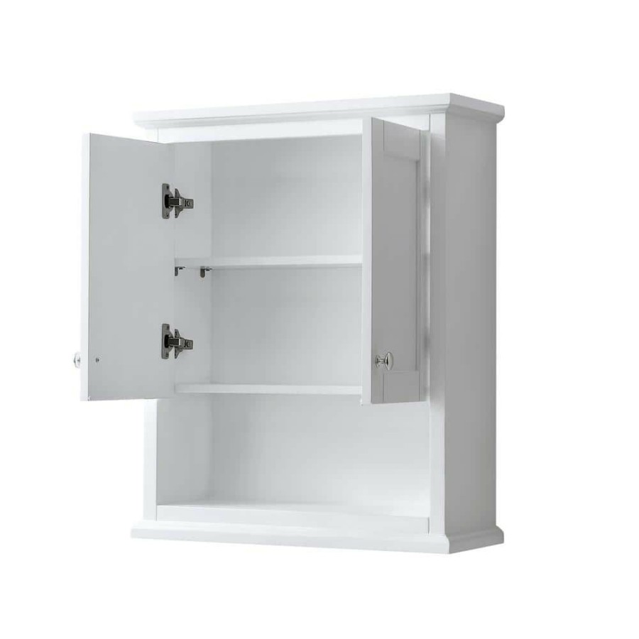 Bathroom Wall Cabinets * | Wyndham Collection Avery 25 In. W Bathroom Storage Wall Cabinet In White