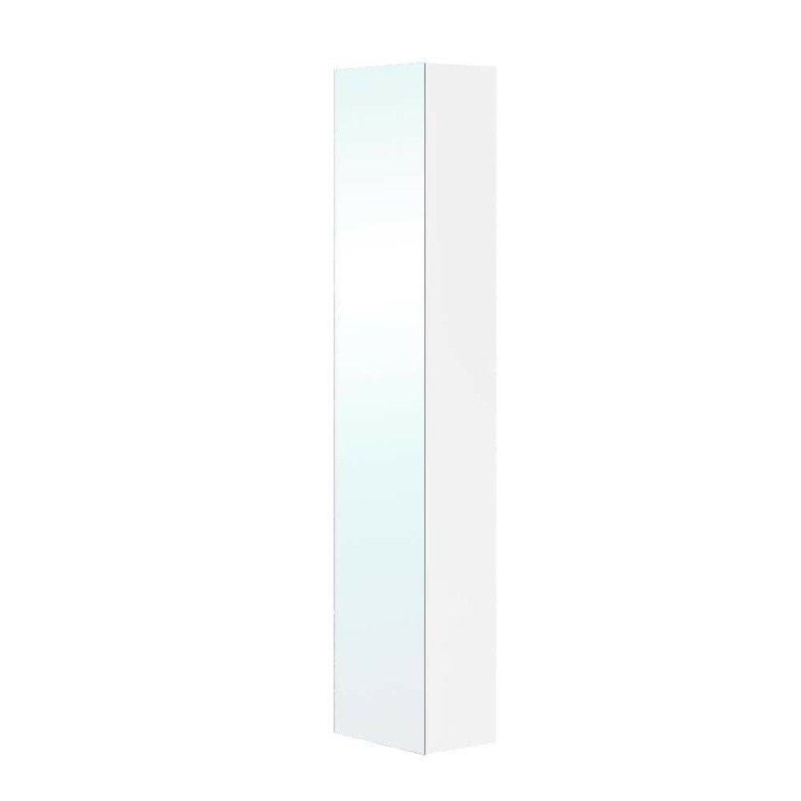 Bathroom Wall Cabinets * | Bellaterra Home Chania 11.8 In. W X 8.7 In. D X 59 In. H Wall Mounted Linen Cabinet With Mirror In White