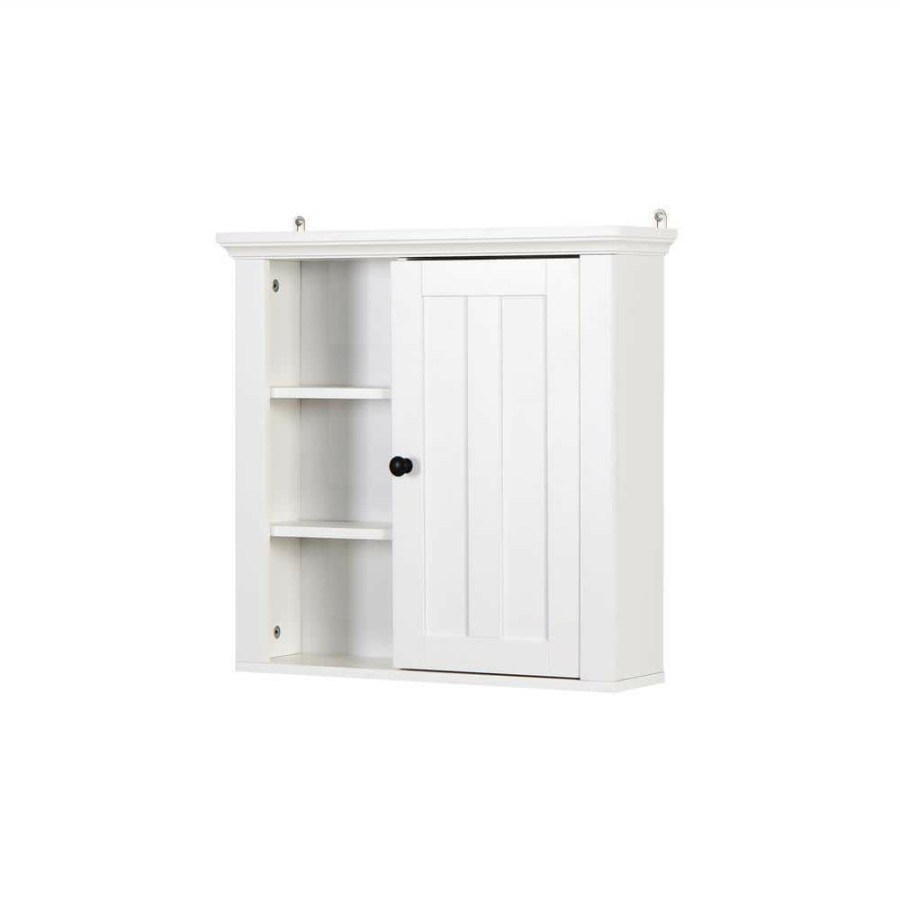 Bathroom Wall Cabinets * | Unbranded 20.86 In. W X 5.70 In. D X 19.92 In. H White Bathroom Wall Cabinet With 5 Shlef