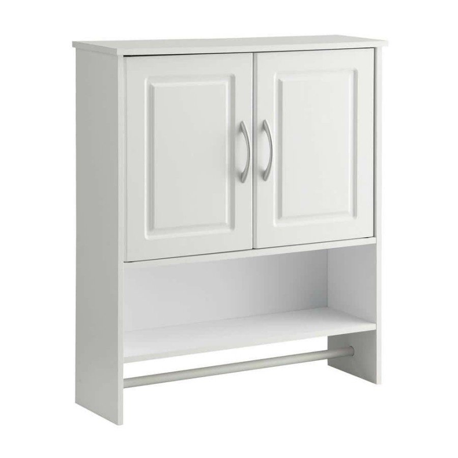 Bathroom Wall Cabinets * | 4D Concepts Vineland Ready To Assemble 25 In. W X 7.13 In. D X 28.7 In. H Hanging Space Saver Cabinet White