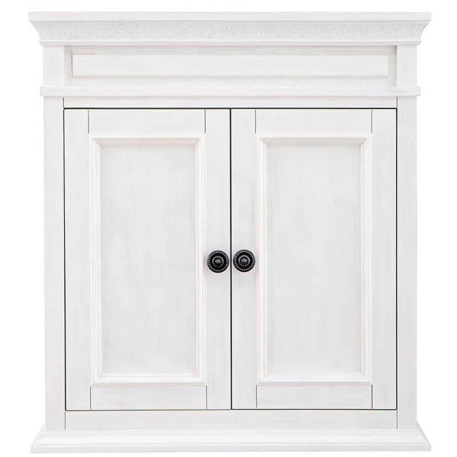 Bathroom Wall Cabinets * | Home Decorators Collection Cailla 26 In. W X 28 In. H Wall Cabinet In White Wash