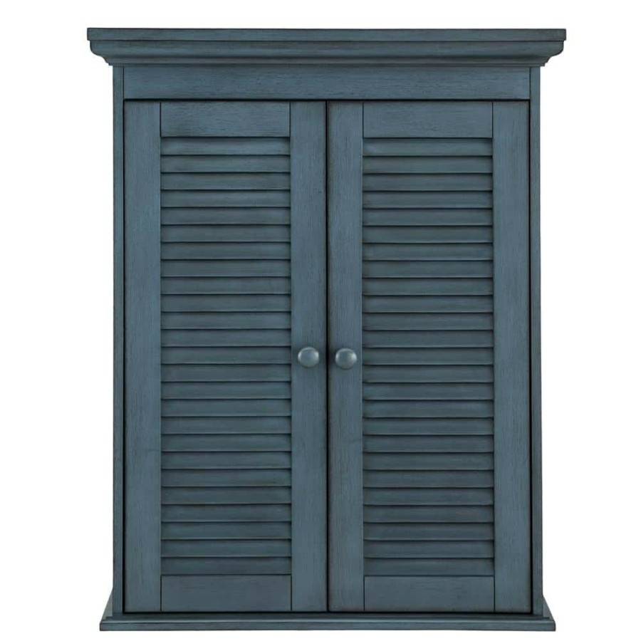 Bathroom Wall Cabinets * | Home Decorators Collection Cottage 23-5/8 In. X 29-1/8 In. Wall Cabinet In Harbor Blue