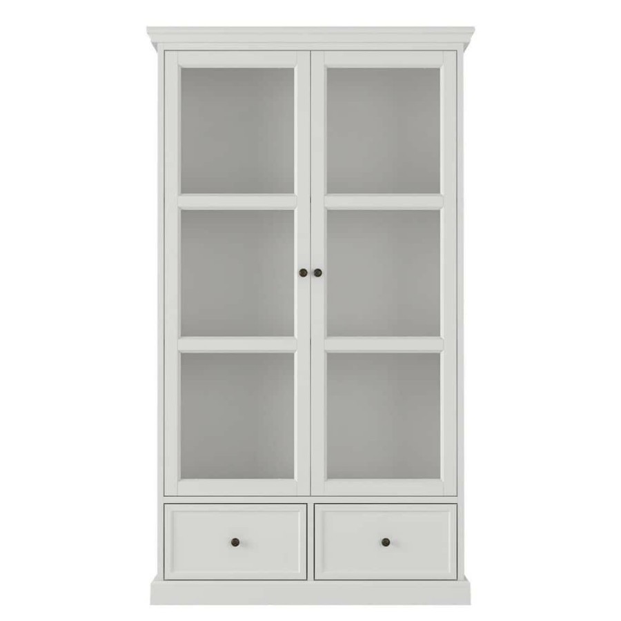 Linen Cabinets * | Fufu&Gaga 39.4 In. W X 15.7 In. D X 70.9 In. H White Wood Freestanding Bathroom Linen Cabinet With Shelves And Drawers