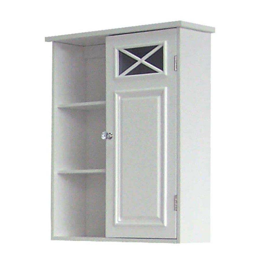 Bathroom Wall Cabinets * | Teamson Home Johnston 20 In. W X 25 In. H X 7 In. D Bathroom Storage Wall Cabinet In White