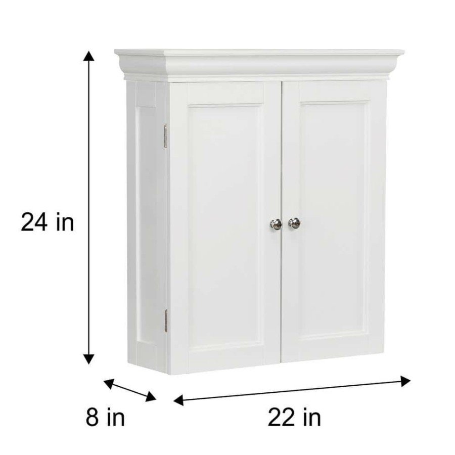 Bathroom Wall Cabinets * | Elegant Home Fashions Broadway Two Door Wall Cabinet With Two Contemporary Style Doors