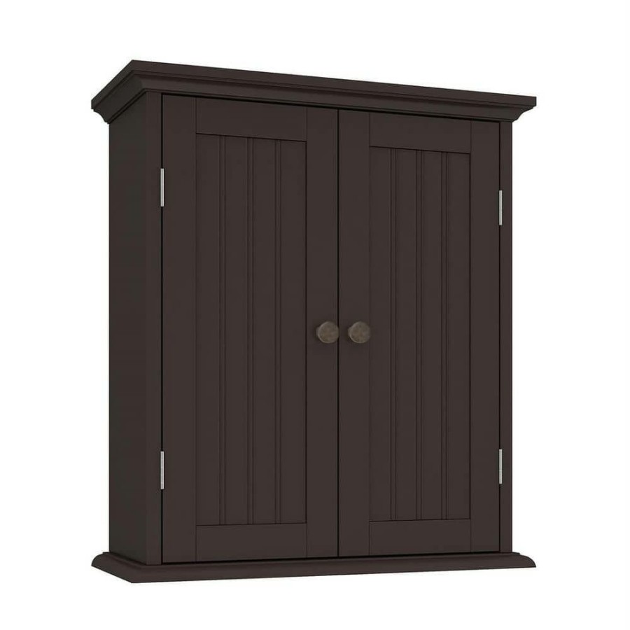 Bathroom Wall Cabinets * | Cubilan 21.1 In. W X 8.8 In. D X 24 In. H Espresso Bathroom Over The Toilet Wall Cabinet