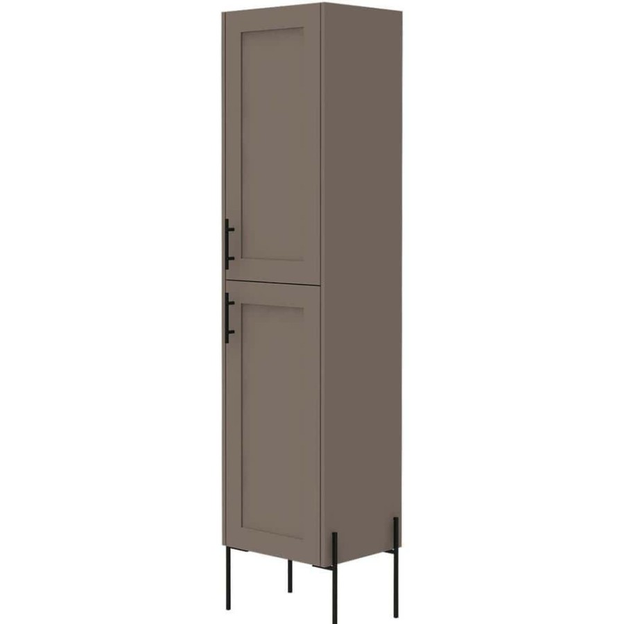 Linen Cabinets * | Rst Brands Svedin 18 In. W X 13 In. D X 71 In. H Free Standing Tall Bathroom Linen Cabinet In Taupe