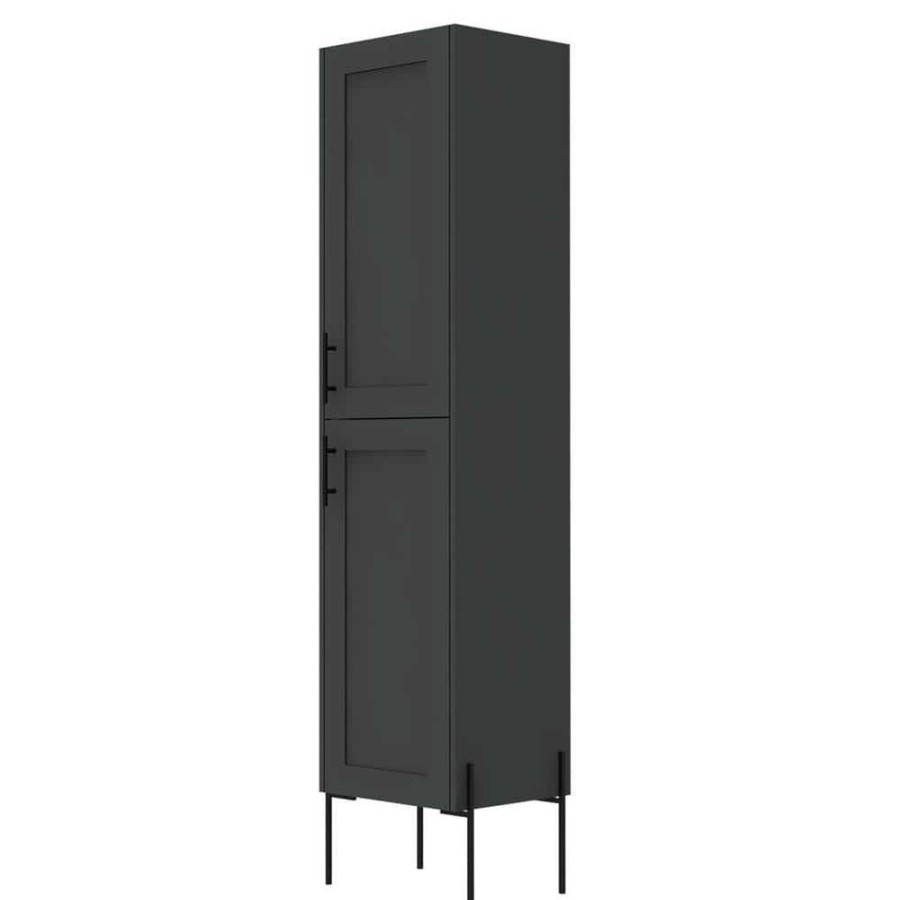 Linen Cabinets * | Rst Brands Svedin 18 In. W X 13 In. D X 71 In. H Free Standing Tall Bathroom Linen Cabinet In Matte Gray