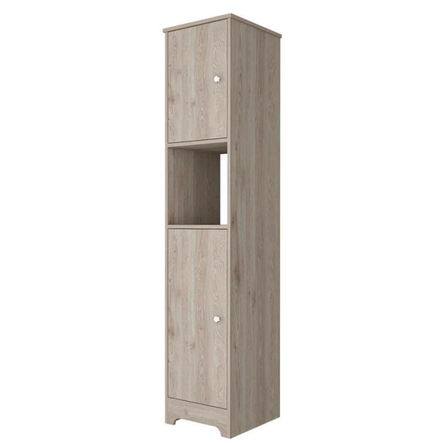 Linen Cabinets * | Rst Brands Pinion 68 In. W X 15 In. D X 17 In. H Gray Mdf Mid-Century Modern Linen Cabinet