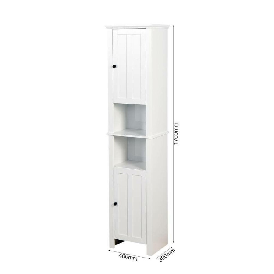 Linen Cabinets * | Unbranded 15.75 In. W X 11.81 In. D X 66.93 In. H White Bathroom Floor Storage Cabinet Linen Cabinet