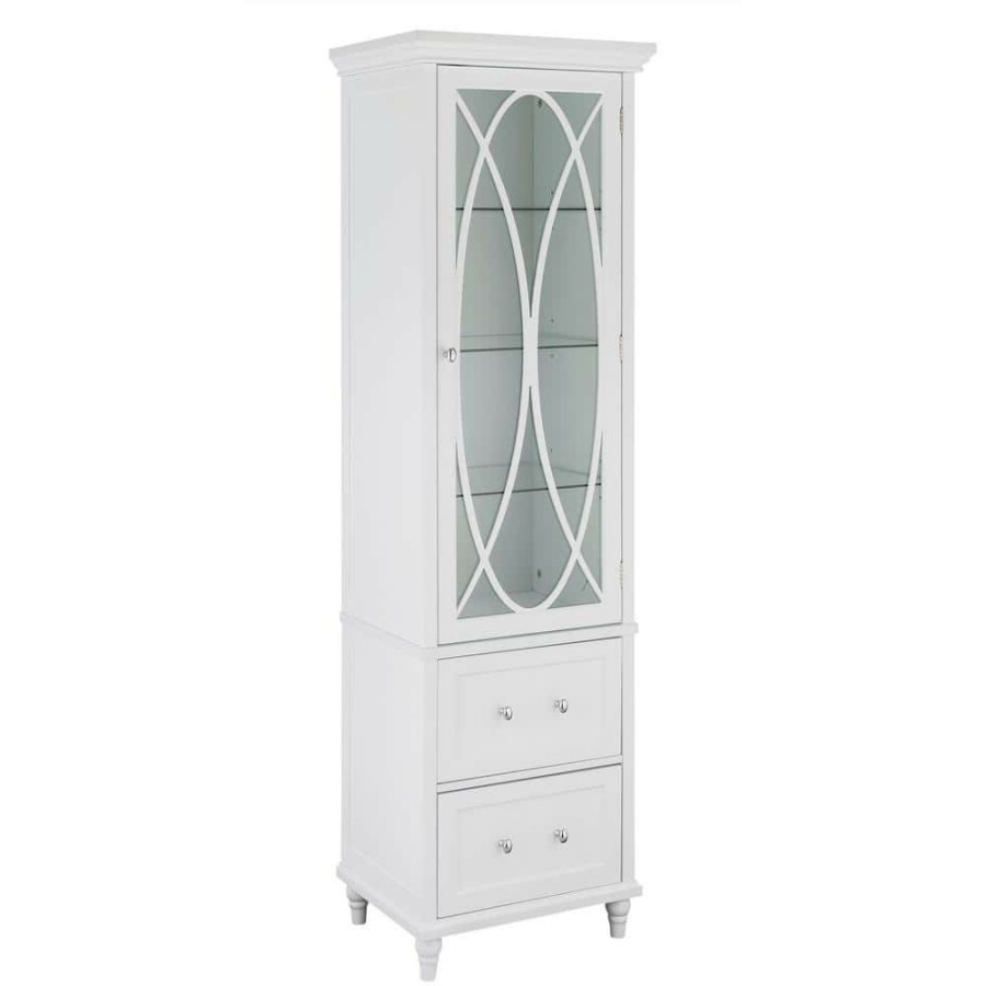 Linen Cabinets * | Teamson Home Florence 60 In. H Linen Tower In White