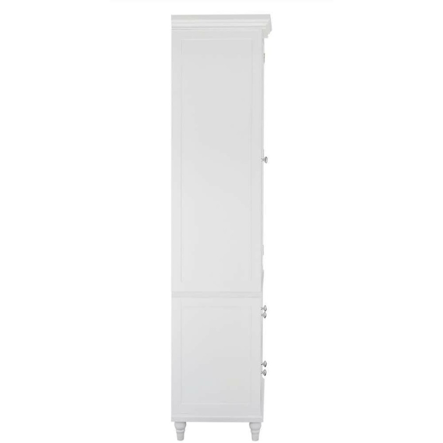 Linen Cabinets * | Teamson Home Florence 60 In. H Linen Tower In White