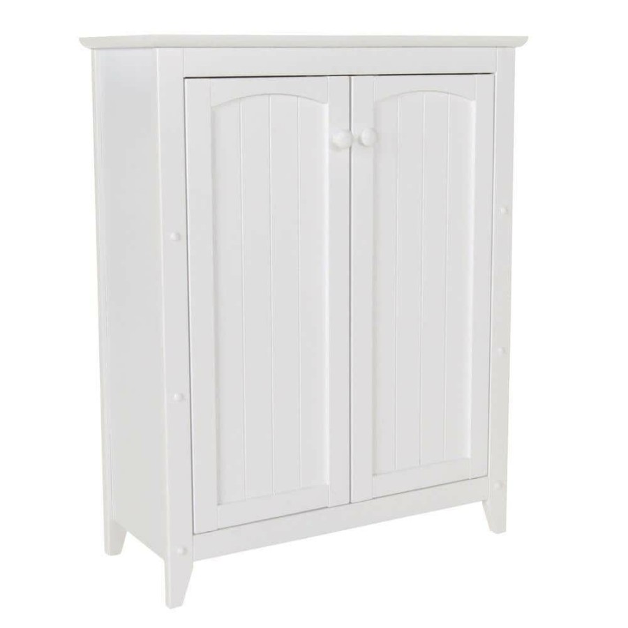 Linen Cabinets * | Catskill Craftsmen 28-1/2 In. W X 36 In. H X 12-1/2 In. D Wood Bathroom Linen Storage Floor Cabinet In White