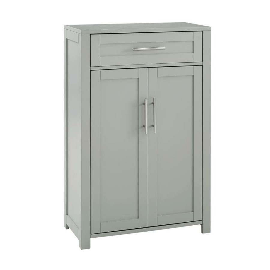 Linen Cabinets * | Crosley Furniture Savannah 23.88 In. W X 11.75 In. D X 36 In. H Linen Cabinet In Gray