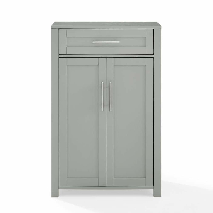 Linen Cabinets * | Crosley Furniture Savannah 23.88 In. W X 11.75 In. D X 36 In. H Linen Cabinet In Gray