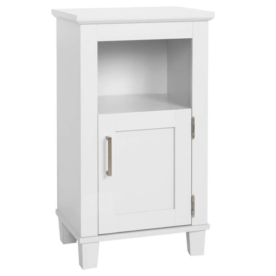 Linen Cabinets * | Glacier Bay Shaker Style 16 In. W X 12 In. D X 29.9 In. H Floor Cabinet In White