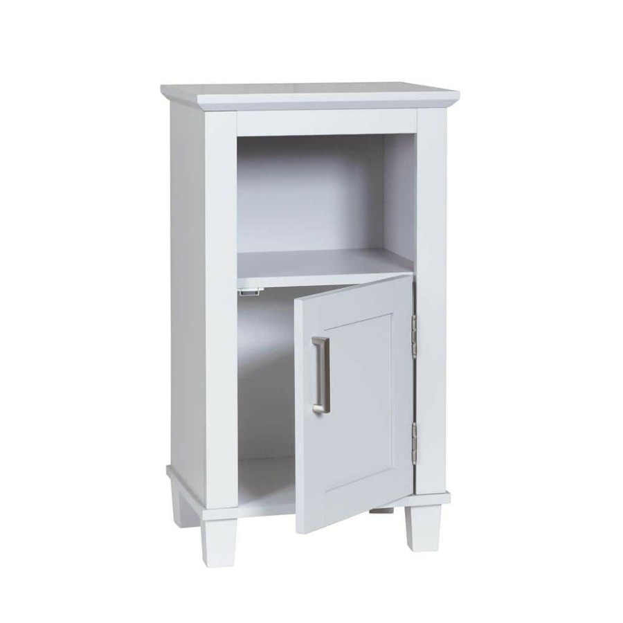 Linen Cabinets * | Glacier Bay Shaker Style 16 In. W X 12 In. D X 29.9 In. H Floor Cabinet In White