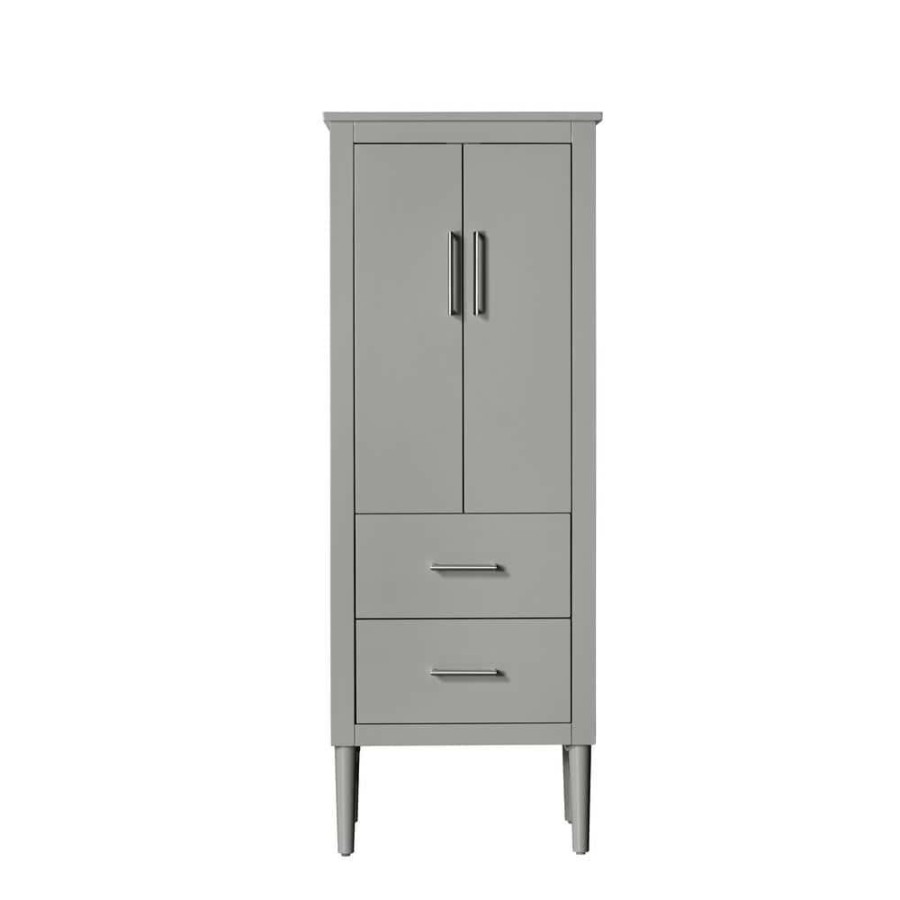 Linen Cabinets * | Home Decorators Collection Nova 23 In. W X 16 In. D X 60 In. H Storm Gray Linen Cabinet