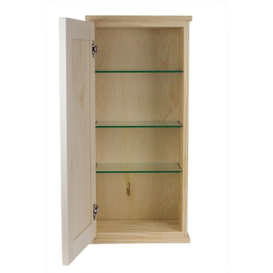 Bathroom Wall Cabinets * | Wg Wood Products Sarasota 15.5 In. W X 25.5 In. H X 5.25 D Unfinished Wood Surface Mount Wall Cabinet