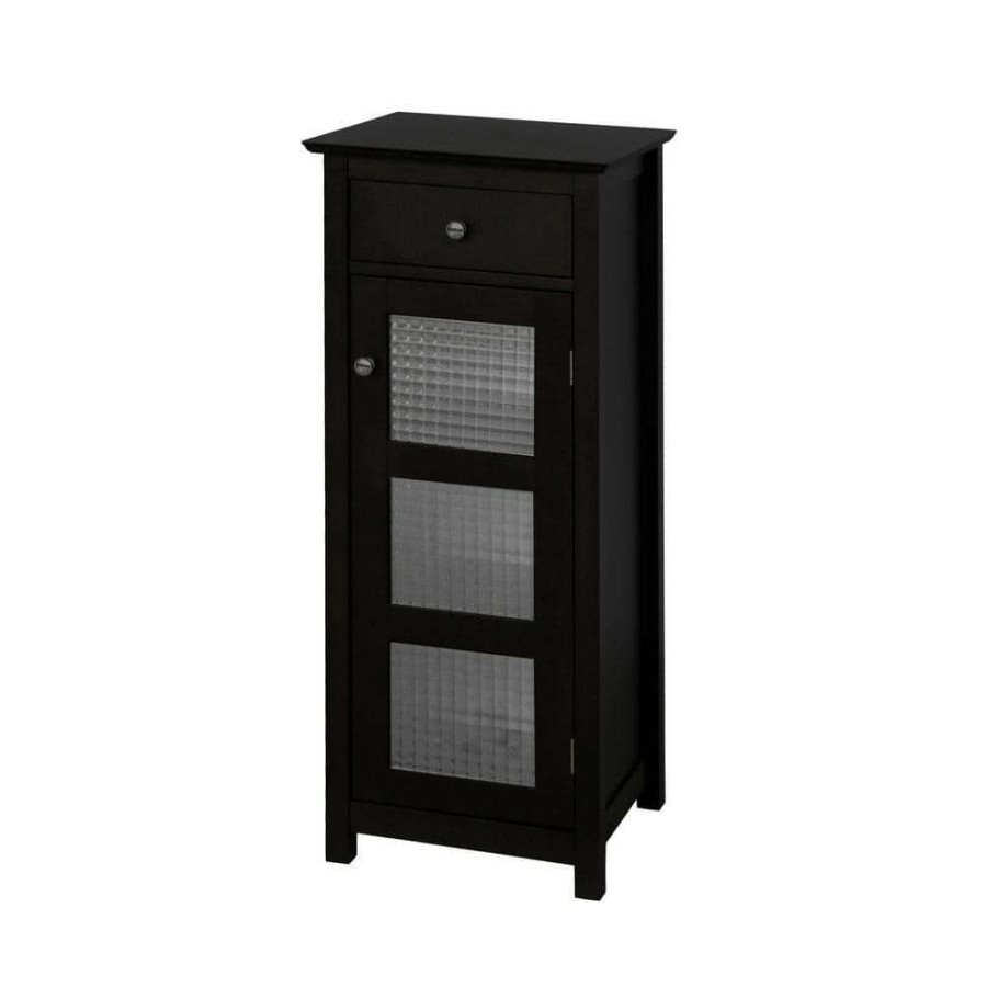 Linen Cabinets * | Teamson Home Cape Cod 15 In. W X 36 In. H X 14 In. D Bathroom Linen Storage Floor Cabinet In Espresso