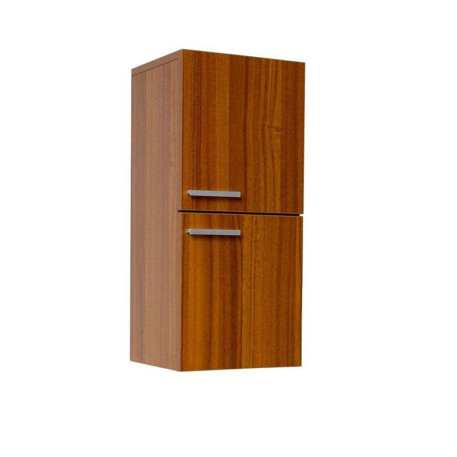 Bathroom Wall Cabinets * | Fresca 12 In. W X 27-1/2 In. H X 12 In. D Bathroom Linen Storage Cabinet In Teak