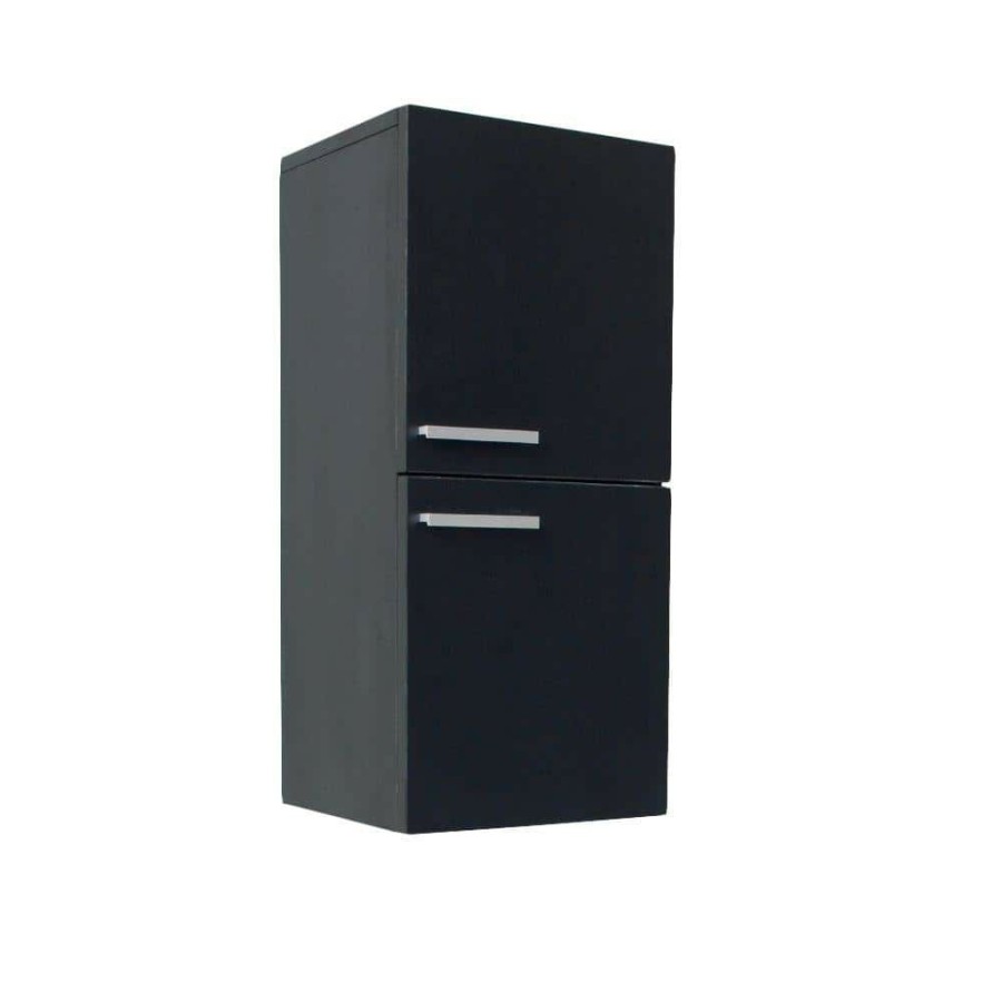 Bathroom Wall Cabinets * | Fresca 12-63/100 In. W X 27-1/2 In. H X 12 In. D Bathroom Linen Storage Cabinet In Black