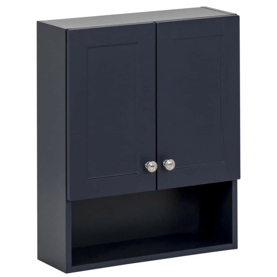 Bathroom Wall Cabinets * | Glacier Bay Lancaster 20.5 In. W X 7.7 In D X 25.6 In. H Deep Blue Bathroom Storage Wall Cabinet