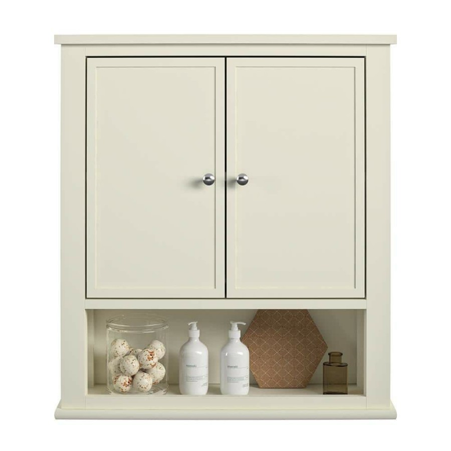 Bathroom Wall Cabinets * | Systembuild Queensbury 22 In. W Wall Cabinet In Soft White