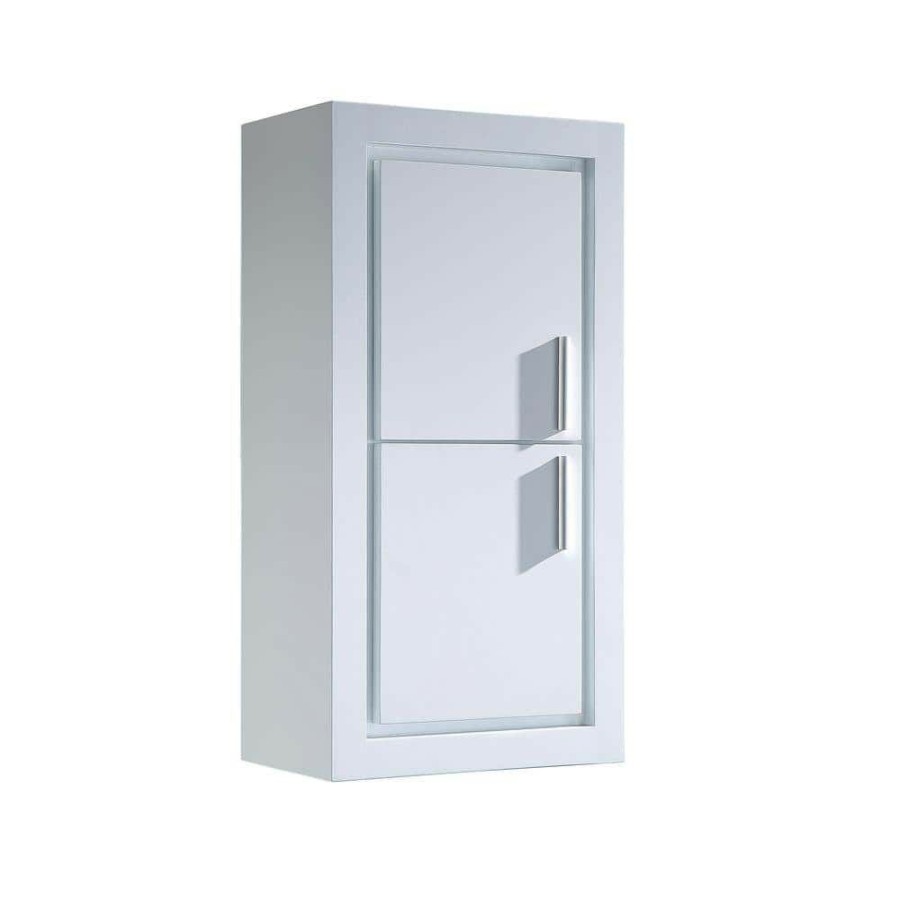 Bathroom Wall Cabinets * | Fresca Allier 15-3/4 In. W X 30 In. H X 10 In. D 2-Door Bathroom Linen Side Storage Cabinet In White