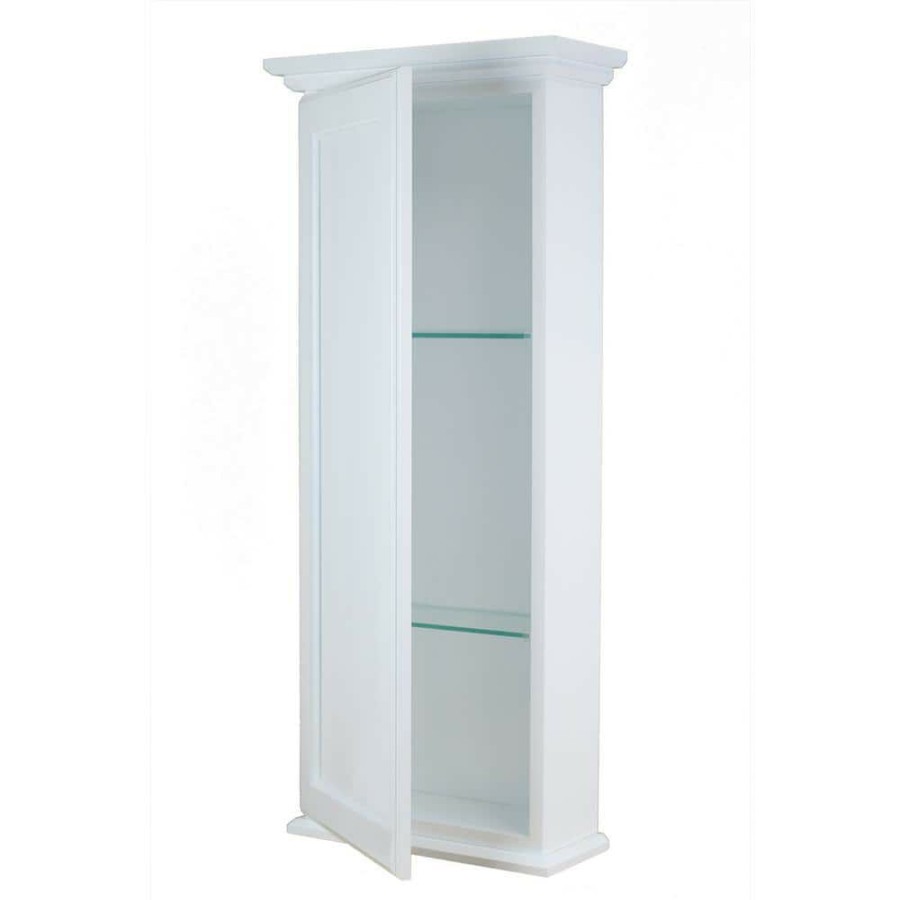 Bathroom Wall Cabinets * | Wg Wood Products Leesburg 4.25 X 15.5 X 31.5 White Enamel Bathroom Storage Wall Cabinet