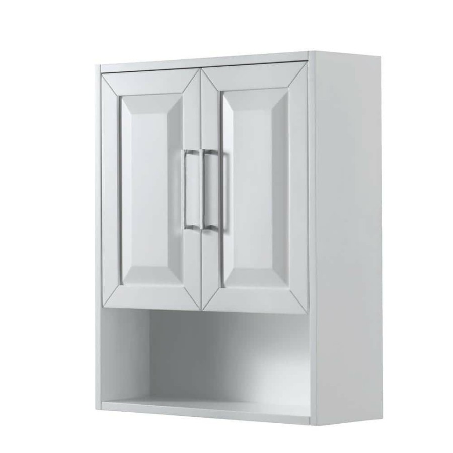 Bathroom Wall Cabinets * | Wyndham Collection Daria 25 In. W X 30 In. H X 9 In. D Bathroom Storage Wall Cabinet In White