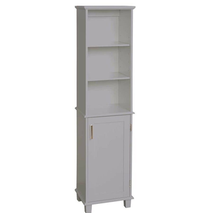 Linen Cabinets * | Glacier Bay Shaker Style 16 In. W X 12 In. D X 62.25 In. H Linen Cabinet In Dove Gray