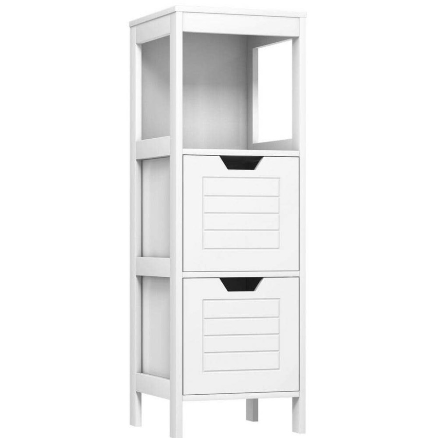 Linen Cabinets * | Casainc 12 In. W Floor Multifunction Storage Wall Cabinet Storage In White