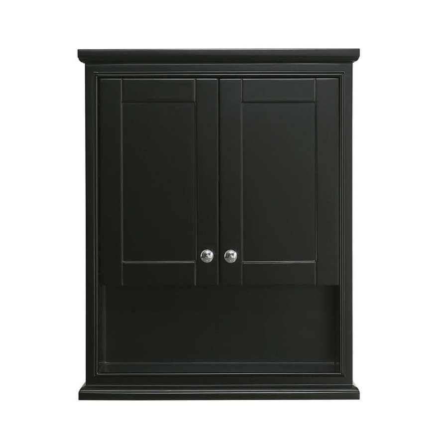 Bathroom Wall Cabinets * | Wyndham Collection Deborah 25 In. W X 30 In. H X 9 In. D Bathroom Storage Wall Cabinet In Dark Espresso